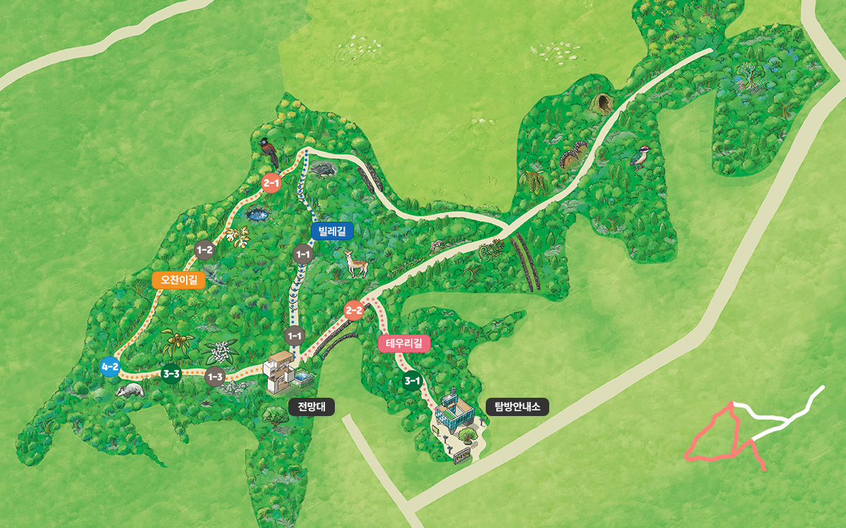 제주곶자왈도립공원 3코스지도